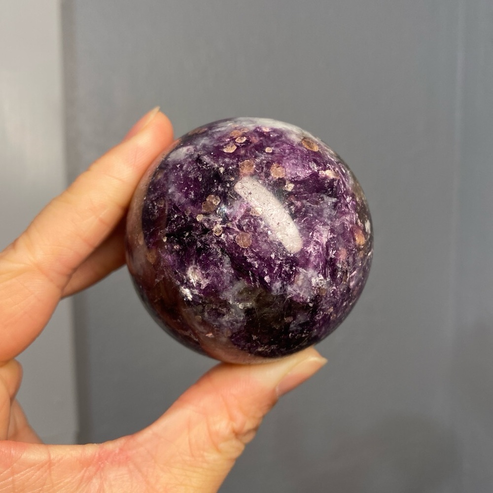 LEPIDOLITE PURPLE MICA QUARTZ SPHERE
